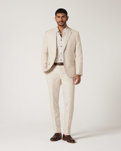Slim Stretch Check Tailored Jacket, Natural Check, hi-res